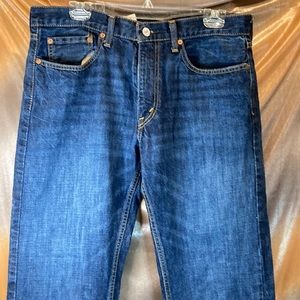 Levi’s‎  559 medium blue jeans 34 x 32. Dark wash straight with fading at thigh